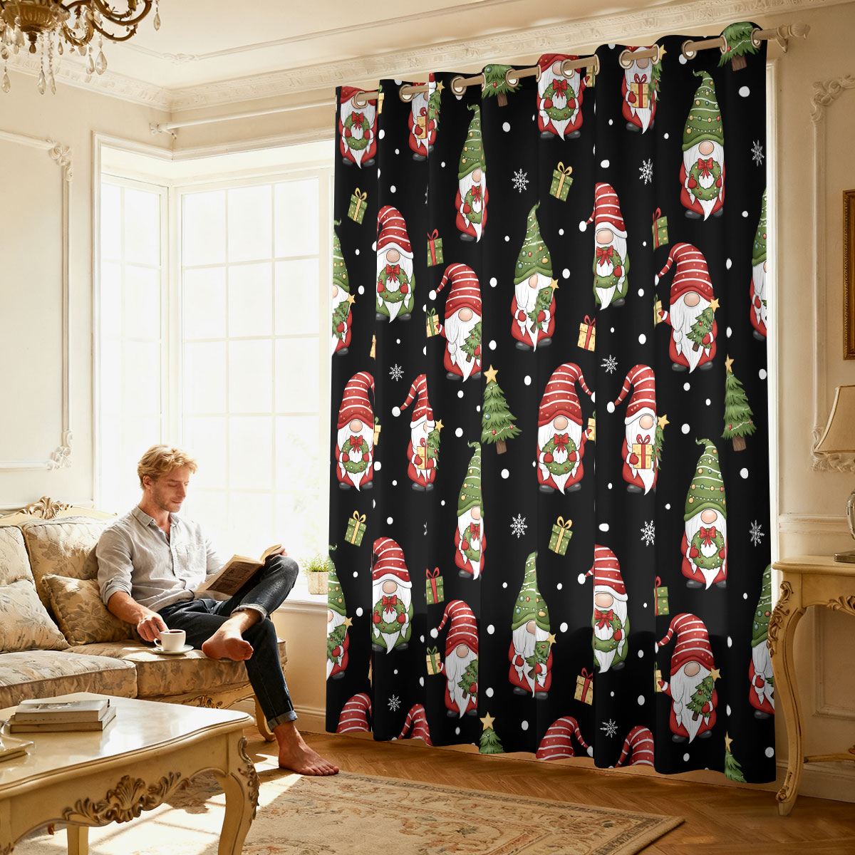 Christmas Dwarf Xmas Tree Gift - Home Decor Curtain 评论和价格